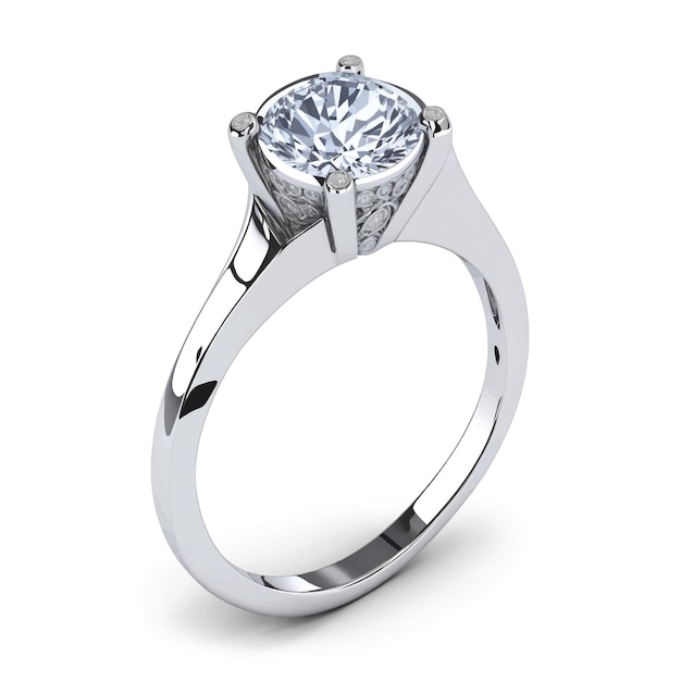 Ring mit diamantweißem Hintergrund