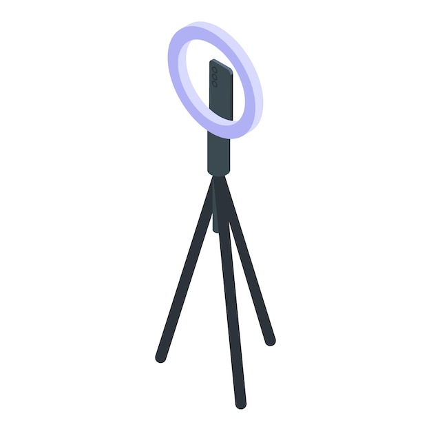 Ringlicht steht auf einem Stativ für professionelle Videoaufnahme und sendet