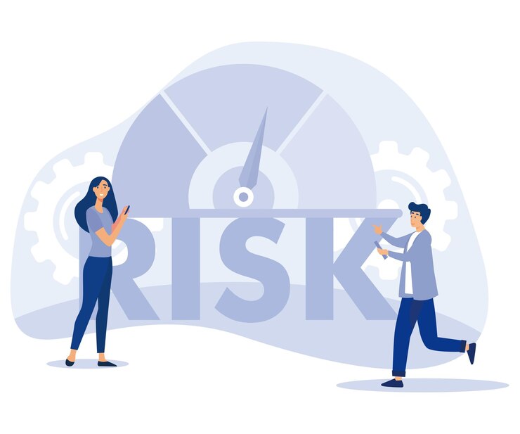 Vektor risikomanagement risikobewertungskonzept bewertung des analyserisikos flacher vektor moderne illustration