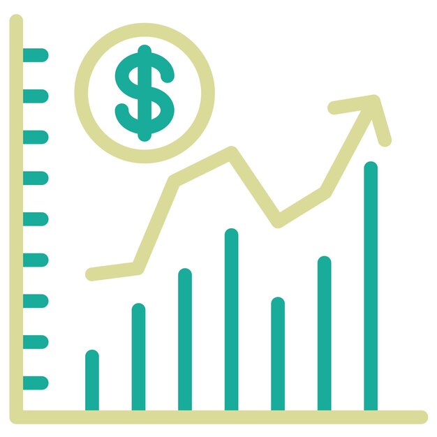 Vektor rising economy vector icon illustration of infographics iconset