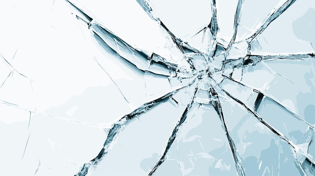Rissiges Eis oder Glas oben gesehen frostiges Muster Transparente gefrorene Wasseroberflächentextur abstrakter Hintergrund mit zufälligen Rissen Cartoon-Vektorillustration