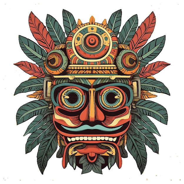 Vektor ritualmaske des bösen geistes, südamerikanische traditionelle rituelle gesichtsmaske