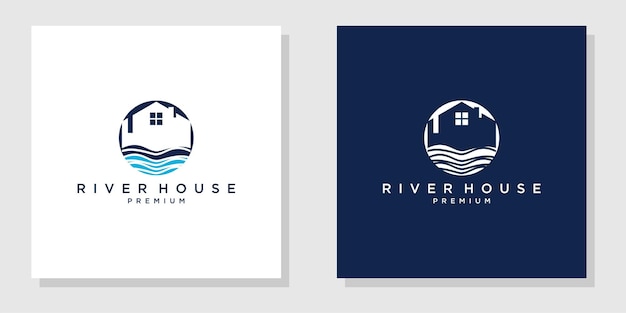 River house logo design inspiration, vektorillustration