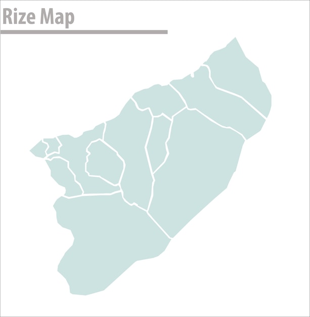 Rize map illustration vektorstadt der türkei