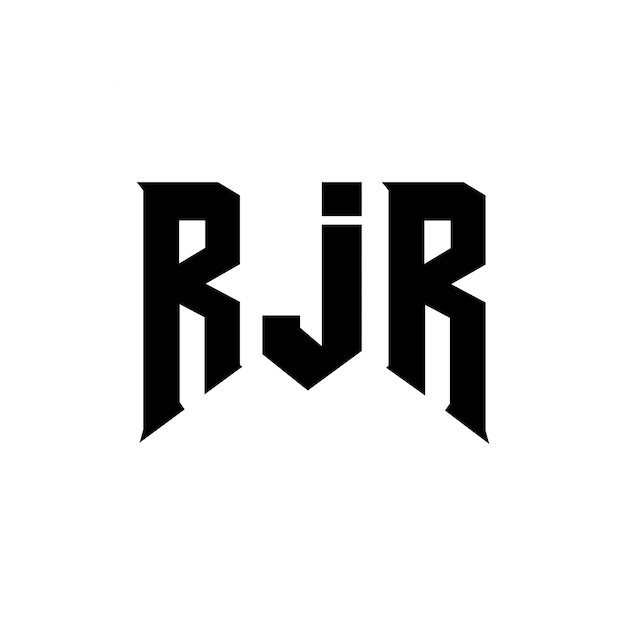 RJR Buchstaben-Logo-Design für das Technologieunternehmen RJR Logo-Design schwarz-weiße Farbkombination RJR logo RJR Vektor RJR Design RJR Icon RJR Alphabet RJR Typografie Logo-Designed