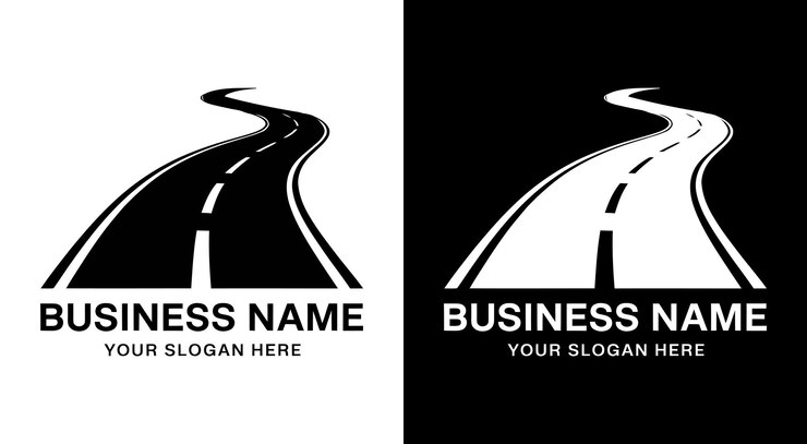 Vektor road junction logo fett schwarze reisen für logistikfirmen