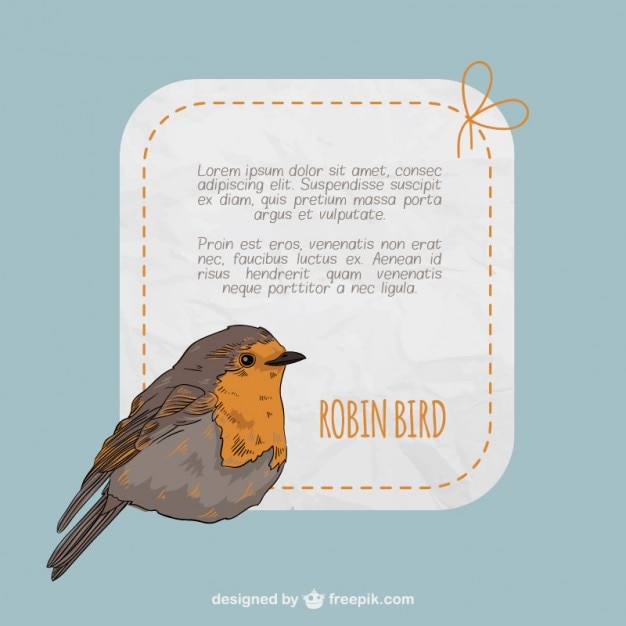 Robin-vogel etikettenvorlage