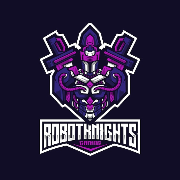 Robot knight esport logo vorlage