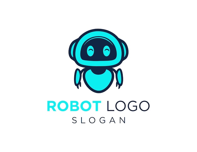 Robot-Logo-Design, das mit der Corel Draw 2018-Anwendung mit weißem Hintergrund erstellt wurde