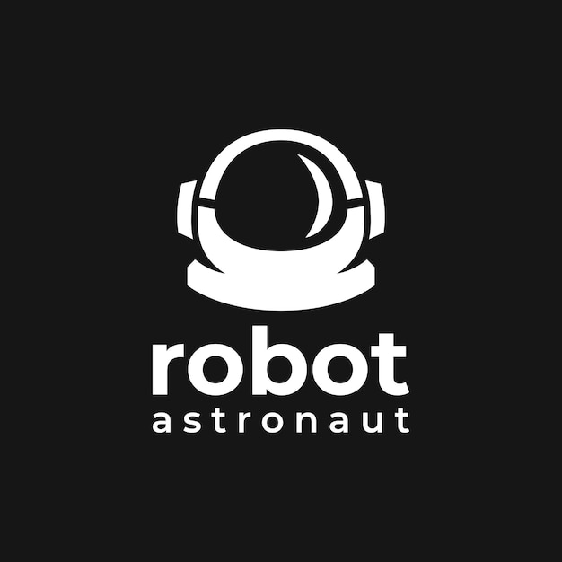 Vektor roboter-astronaut schwarz-weiß-ikonen-logo