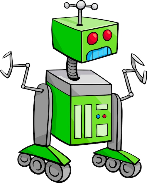 Roboter charakter cartoon illustration