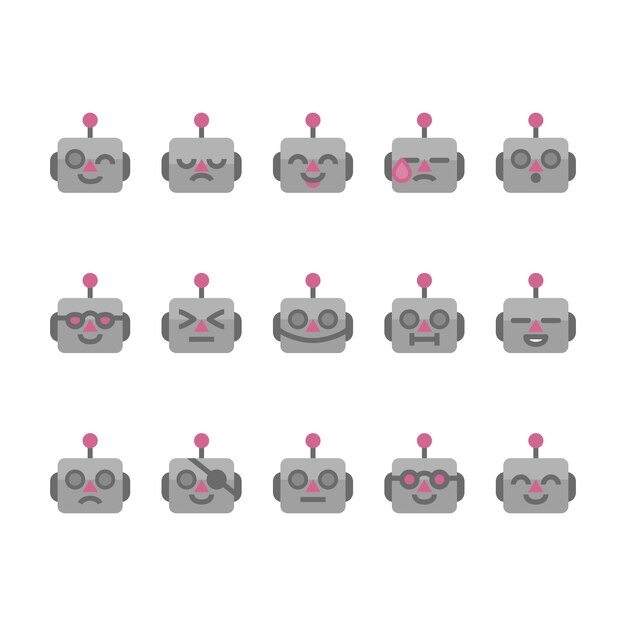 Vektor roboter-emojis-symbole