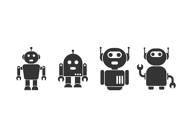 Roboter-Icon-Design-Vorlage Vektor isolierte Illustration