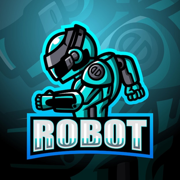 Roboter Maskottchen Esport Illustration