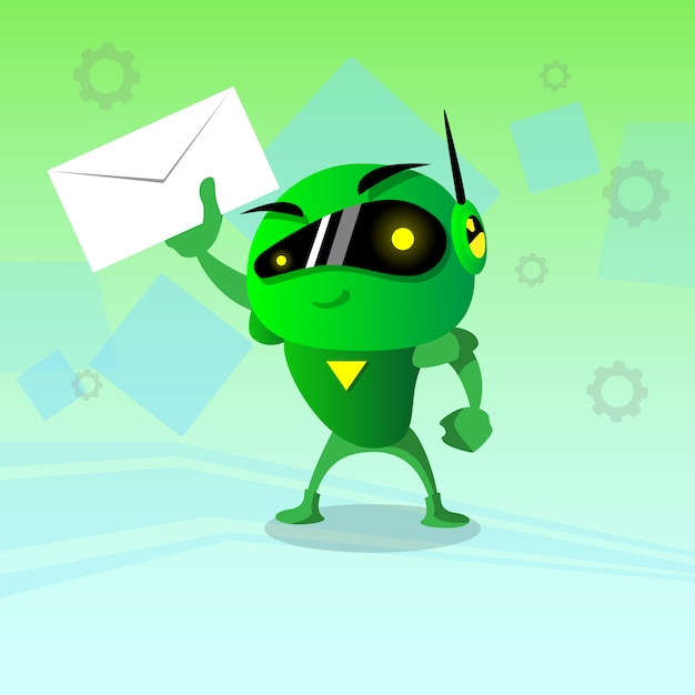 Roboter-umschlag-e-mail-posteingang