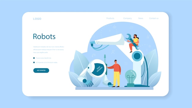 Roboter-web-banner oder landingpage