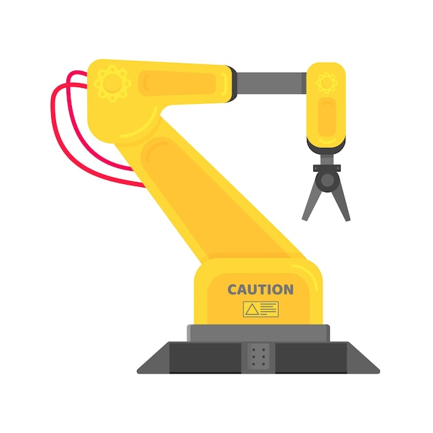 Roboterarm flache Design-Vektorillustration isoliert auf weißem Hintergrund