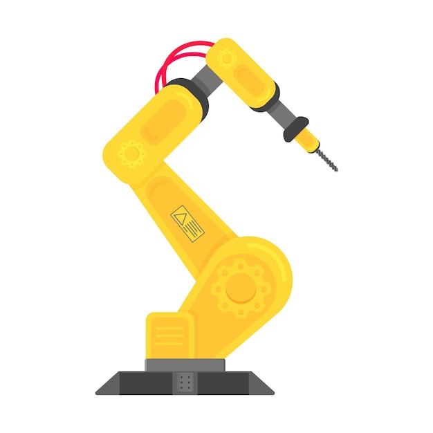 Roboterarm flaches Design, Vektorillustration isoliert auf weißem Hintergrund Roboterarm oder Hand