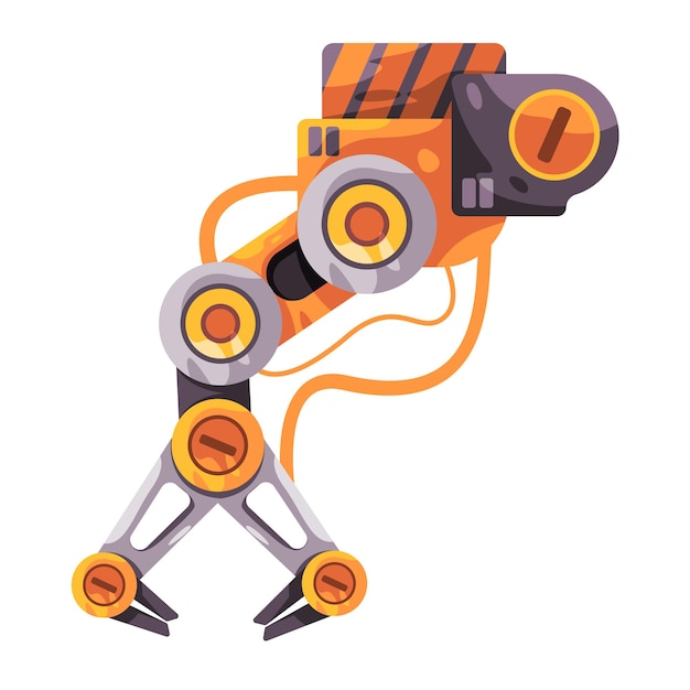 Roboterarm-Technologie industrielle automatische Maschinenherstellung Produktion gelbe Abbildung