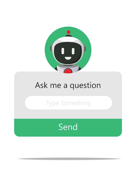 Robotercharakter-vektordesign. suchmaschine für künstliche intelligenz für frage und antwort.