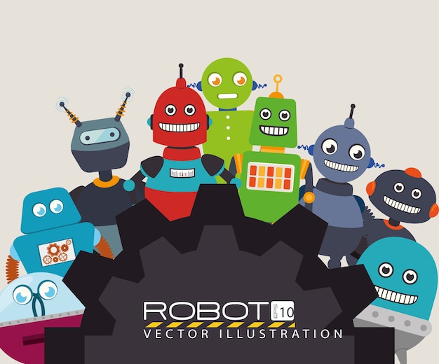 Roboterdesign, vektorillustration