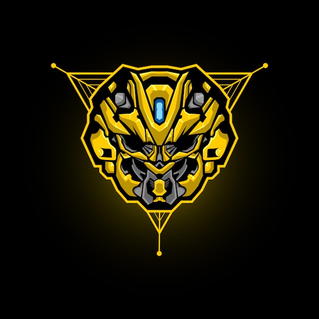 Roboterkopf esports logo. roboterkopf-gaming-maskottchen.