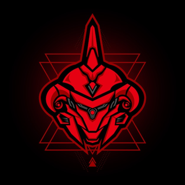 Roboterkopf esports logo-vektor-design