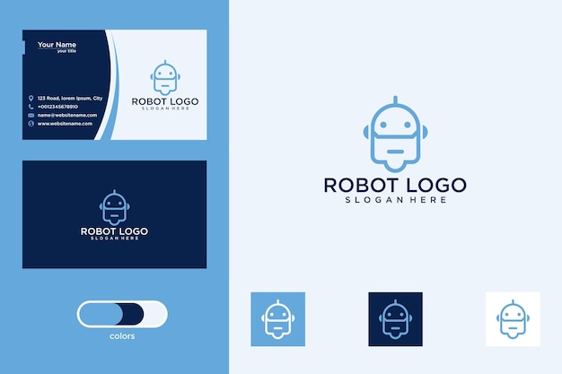 Roboterlogodesign und visitenkarte