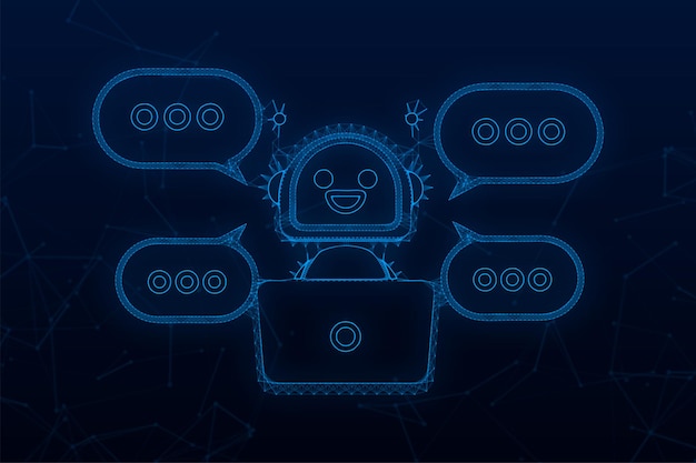 Robotersymbol Bot-Zeichendesign Chatbot-Symbolkonzept Sprachunterstützungsdienst-Bot