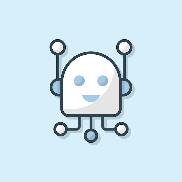 Robotic process artificial intelligence minimal vectors logo