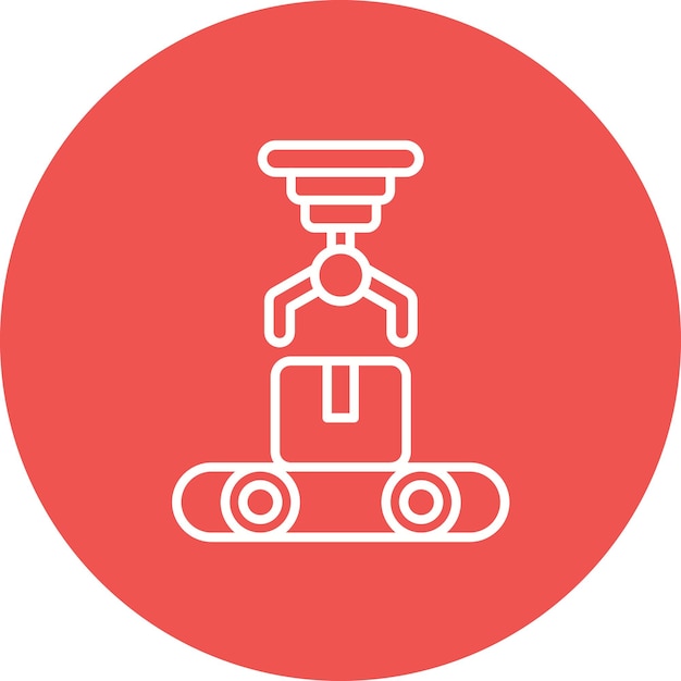 Robotic Produce Sorting Icon Vector Image Kann für Landwirtschaft und Gartenarbeit verwendet werden