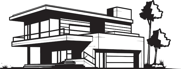 Robustes wohnungssymbol fett geprägt hausskizze in vektorformat starke umrisse mark dickes hausdesign in