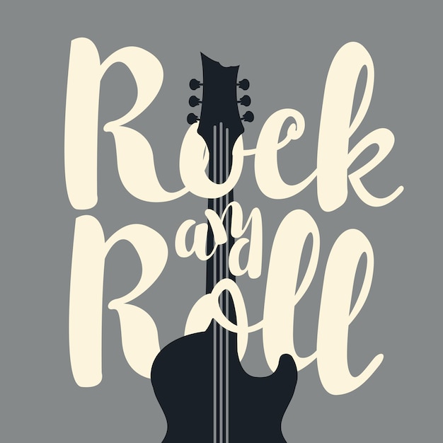 Rock and roll und eine e-gitarre