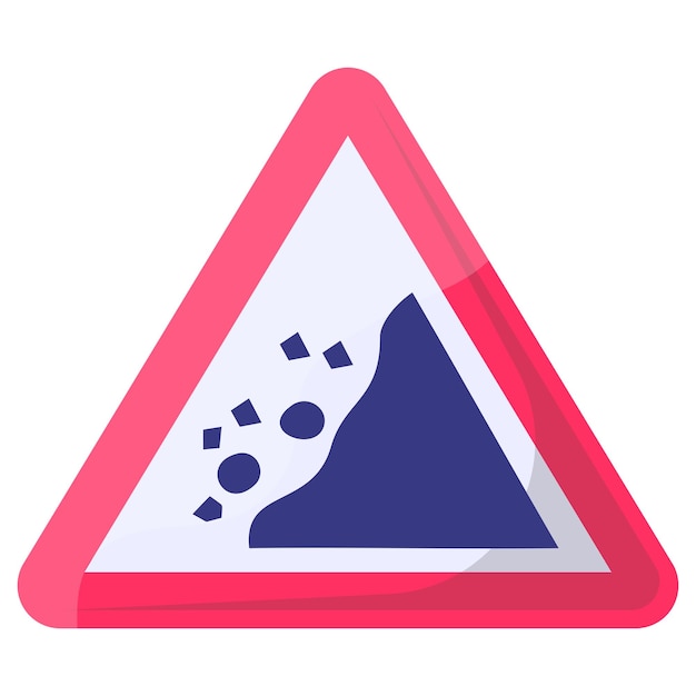 Rock falling area road rotes dreieck concept vector icon design, warnzeichen für moderne verkehrsleitlinien