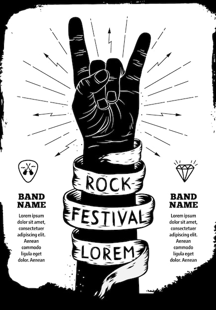 Vektor rock festival poster.