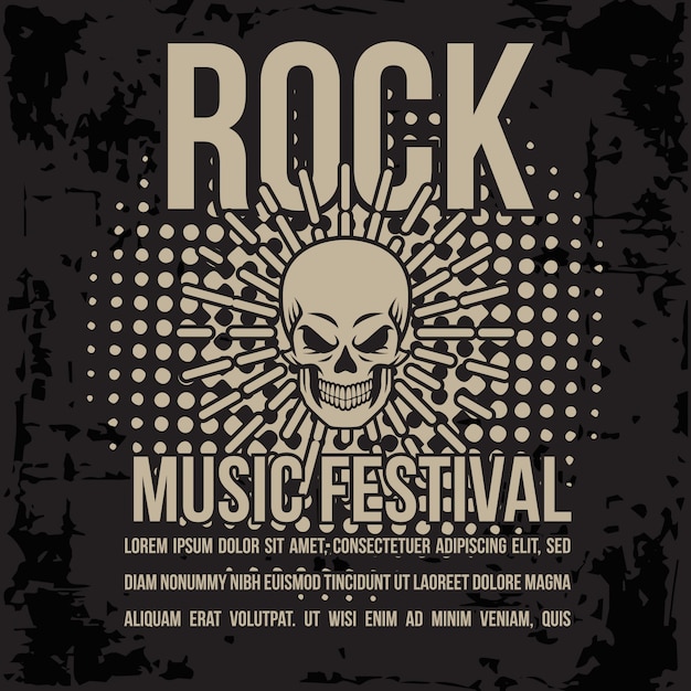 Vektor rock-musik-festival-poster und banner-design-vorlage