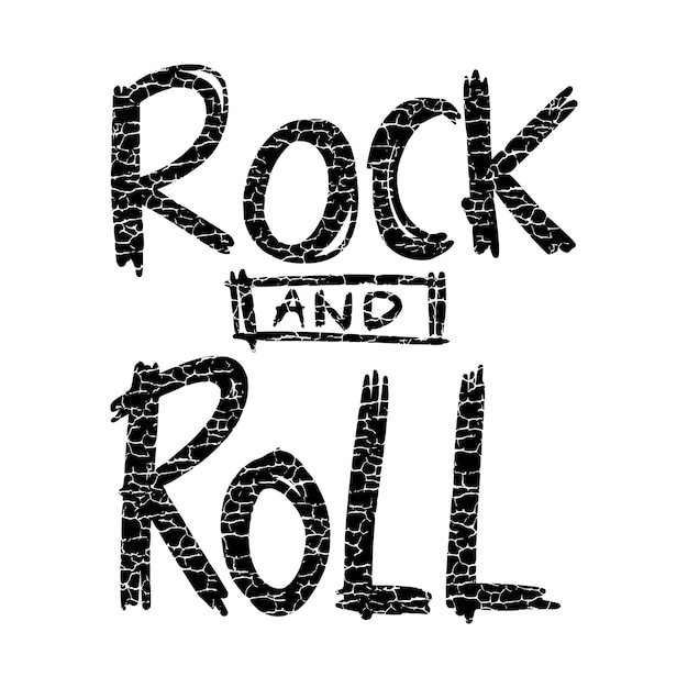 Vektor rock'n'roll-doodle schwarz-weiß-illustration handgezeichneter vektor