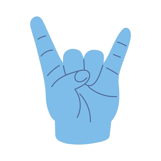 Rock'n'Roll-Handgesten-Symbol isoliert