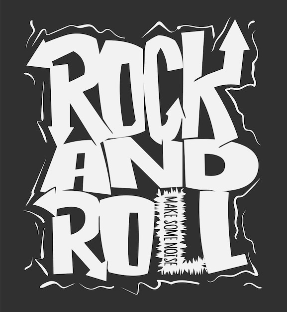 Vektor rock'n'roll-print, vektorgrafik-design, t-shirt-print-schriftzug