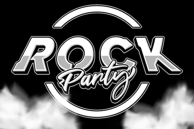 Rock-party-musik-konzert-typografie editierbarer texteffekt-schriftstil-vorlagen-hintergrunddesign