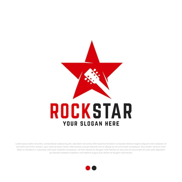 Rock star logo design premium-vektor