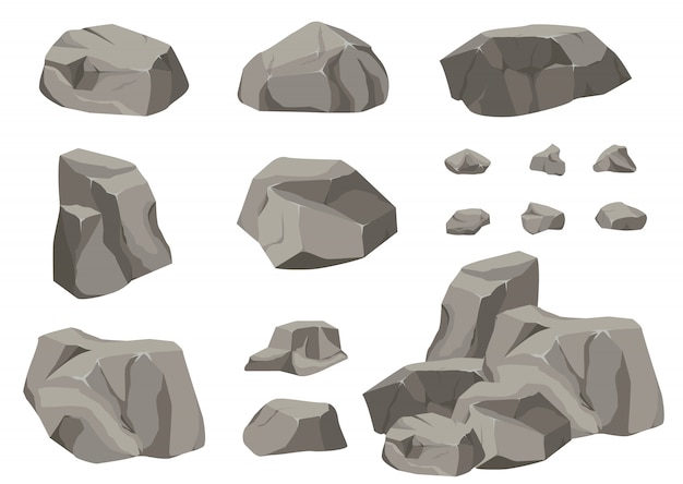 Rock Stone große Set Cartoon.