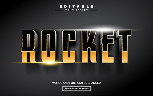 Rocket 3d bearbeitbare texteffektvorlage