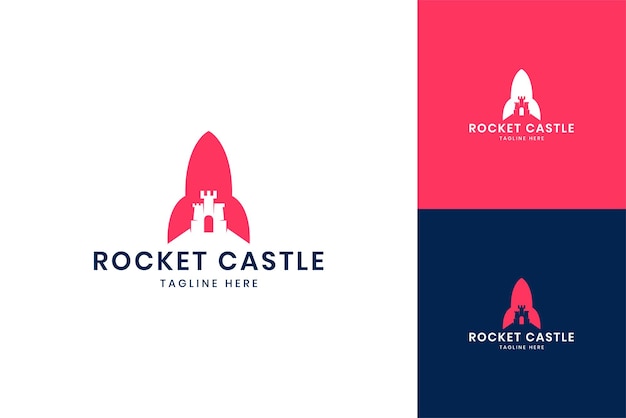 Vektor rocket castle negativraum-logo-design