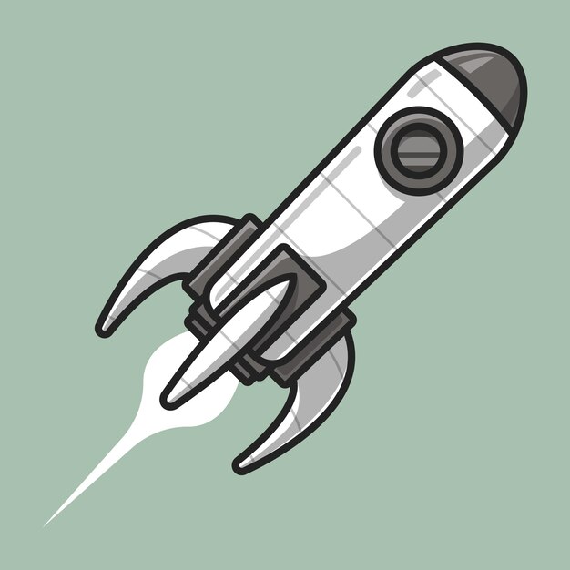 Vektor rocket jet super vector cartoon wissenschaft und technologie illustrationsthema