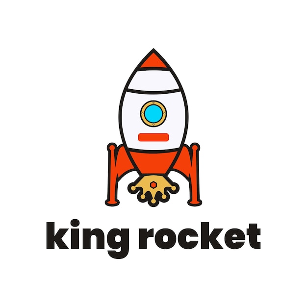 Rocket king logo design illustration