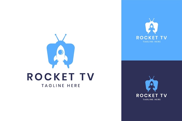 Rocket television negativraum-logo-design