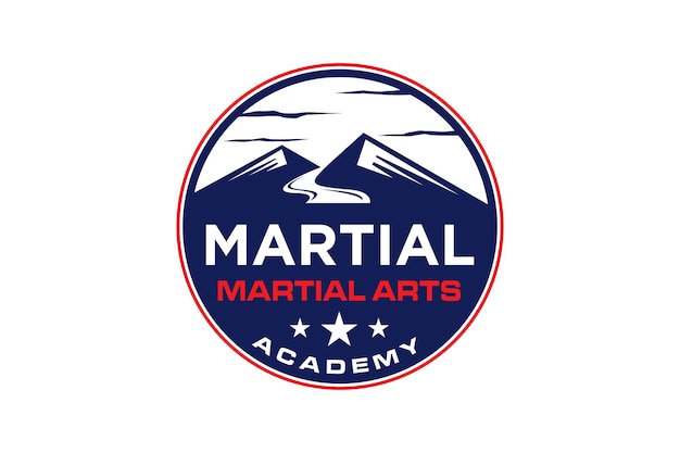 Rocky mountain logo adventure park outdoor martial art academy illustration symbol symbol