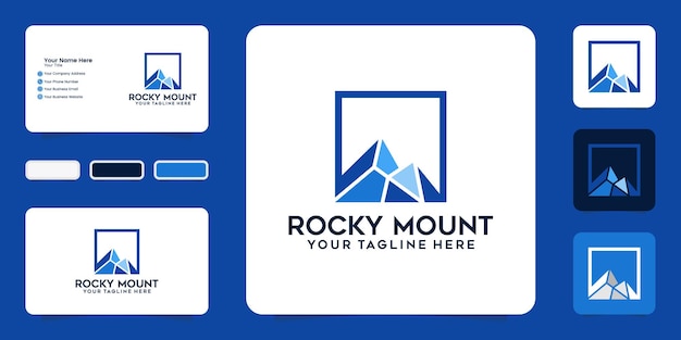 Rocky mountains logo und inspiration für visitenkarten