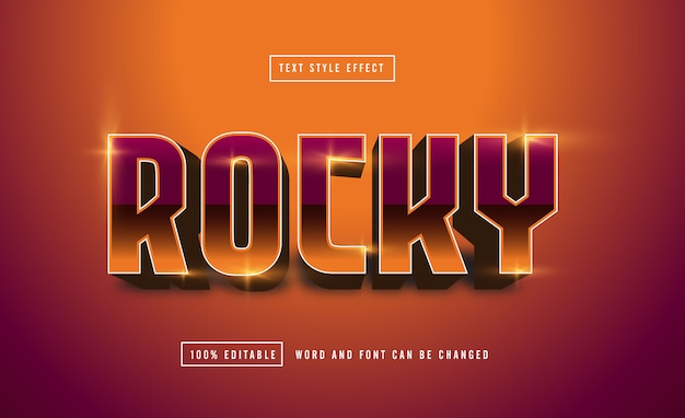 Rocky retro-texteffekt editierbar